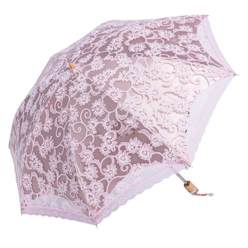  Princess Sun Umbrella Lace Parasol Umbrellas Arched UV Creative Folding Pongee Sunny Women\'s Umbrella Fast shipping (3)