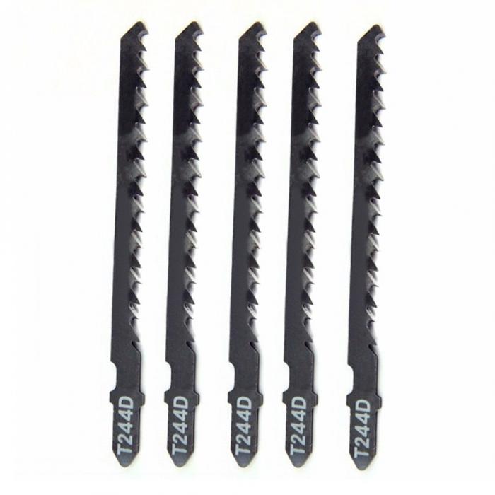 PRO 5Pcs/set T244D HCS T-Shank Curved Jigsaw Blades For Wood Fast giyt Cutt 