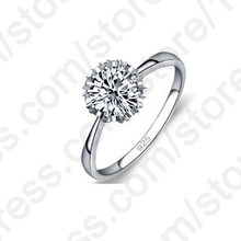 High Quality 925 Sterling Silver Jewelry Classic Engagement Ring 4 Size AAA  CZ Diamond Ring Jewelry Free Shipping