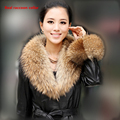 Real fur scarf Big Size Luxury Genuine Top Quality Natural Raccoon Fur Hood Trimming Collar Scarves
