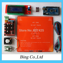 Mega 2560 R3 + MK2B+1pcs RAMPS 1.4 Controller +1LCD 2004+5pcs A4988 ect.. for 3D Printer kit Reprap Mendel