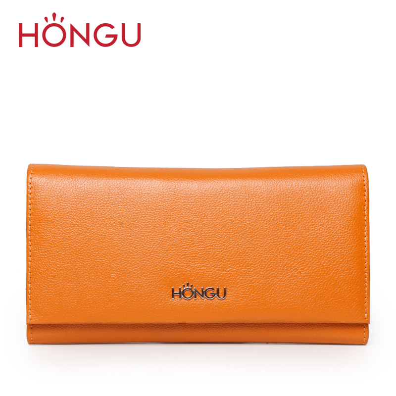 new fashion 2014  Honggu  women's genuine leather long wallet design women's handbag day clutch   clutch purses