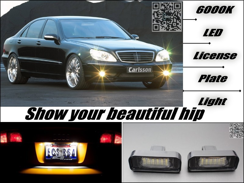 Car License Plate LED Light Lamp For Mercedes Benz S MB W220 High Brightness Light Tuning Easy Change Color Temperature