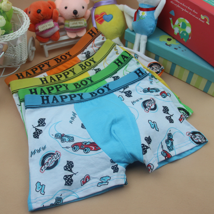 2015 New cuecas 4Pcs Baby Boys Briefs Fashion Boxer Underwear Kids Cute Cartoon Panties Children Soft