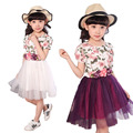 New Girl Princess Dress Costume Girls Dresses Summer 2016 Gauze Floral Dress Kids Clothes Children Clothing