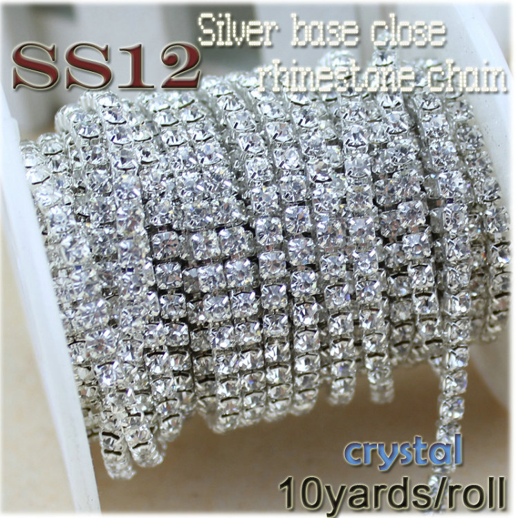 Image of new deals clear crystal rhinestone diy beauty SS12 10YARDS/ROLL 3mm fashion beauty accessories clear close rhinestone chain