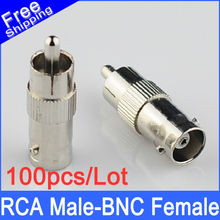 100pcs Plug RCA Male to BNC Female Jack Adapter Coax Connector Coupler for cctv camera