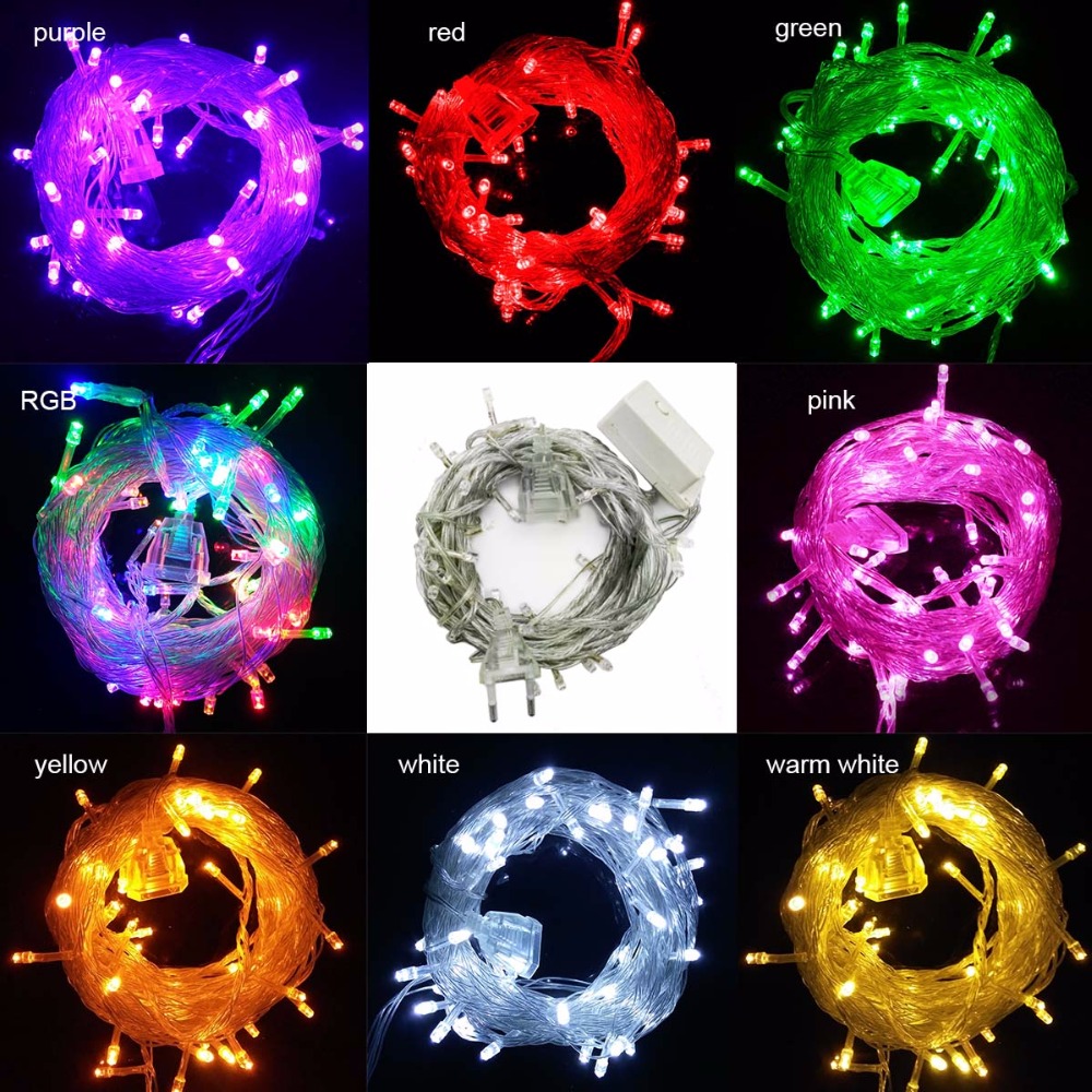 Hot Christmas Lights 10m 50 Led AC 110V 220V Led String Light luminaria Garden Tree Outdoor ...