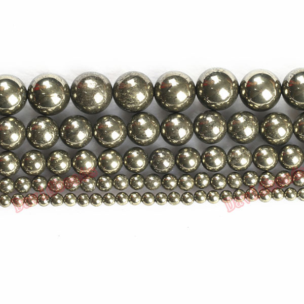 8MM HEMATITE GEMSTONE PYRITE TONE FACETED ROUND 8MM LOOSE BEADS 16/"