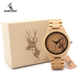 BOBO BIRD Brand Bamboo Watch Luxury Full Bamboo Elk Head Engraved Men Wristwatch Wood Watches as