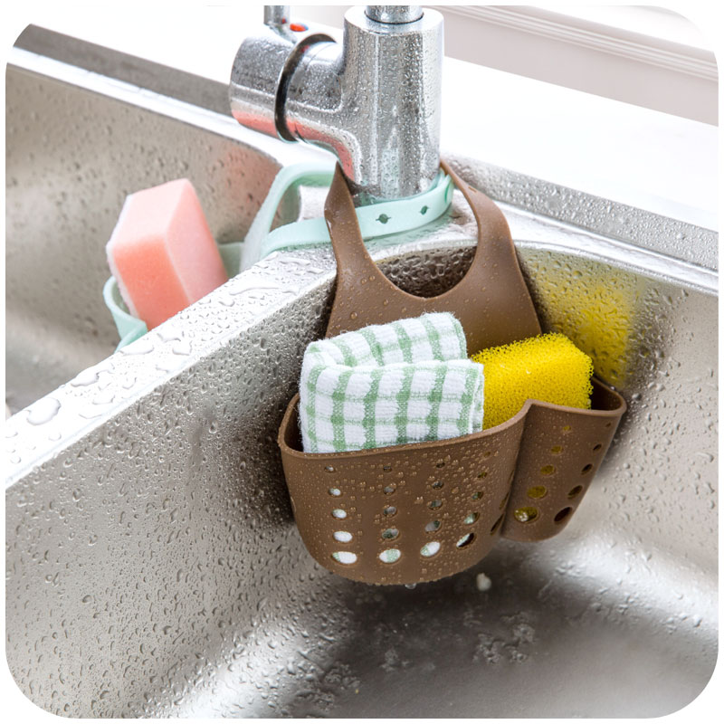 Retail 1 Piece 2015 New Fashion Kitchen Sink Drain Sponge holder PVC Hanging Shelving Rack Drain