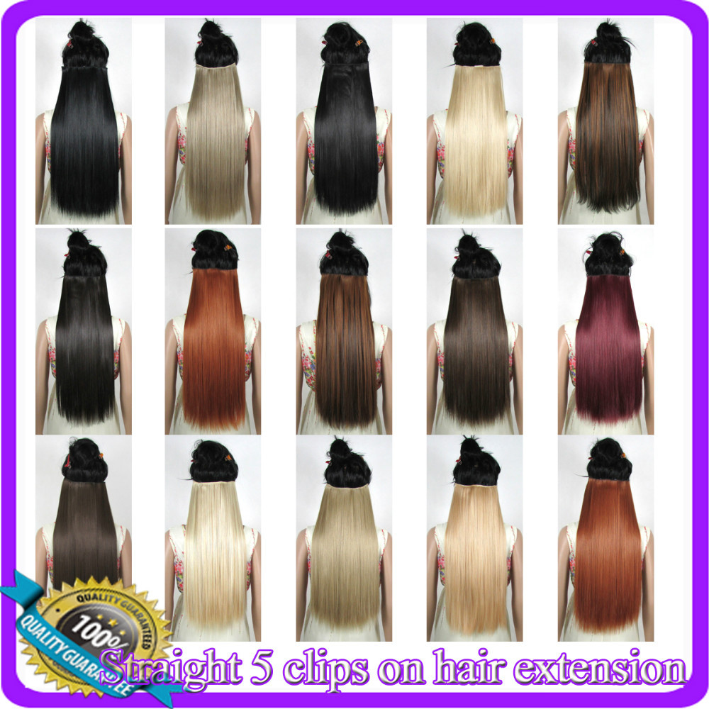 24(60cm) 120g straiht clip in synthetic hair extensions hairpiece hair pieces accessories 40 Colors 