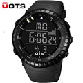 OTS Outdoor 50M Waterproof Large Dial Men Sports Watches Dive Swim Dress Fashion LED Digital Wristwatches