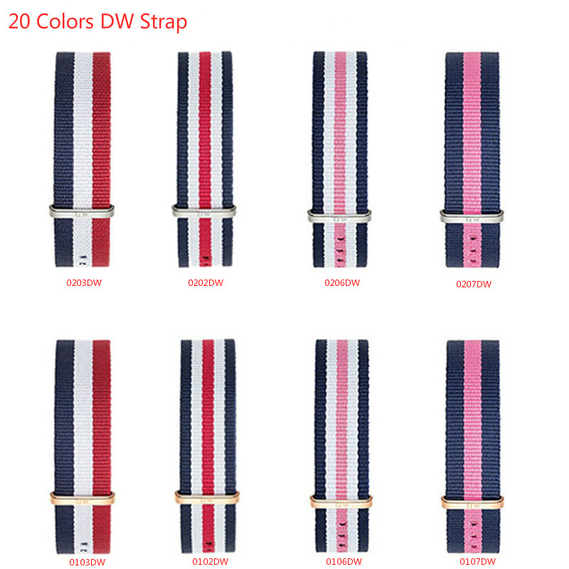 Image of 2015 New Fashion Colorful 20mm/18mm Nylon Leather Watchband Watch Strap Women Men Watch Belt Straps Bracelet montre Accessories