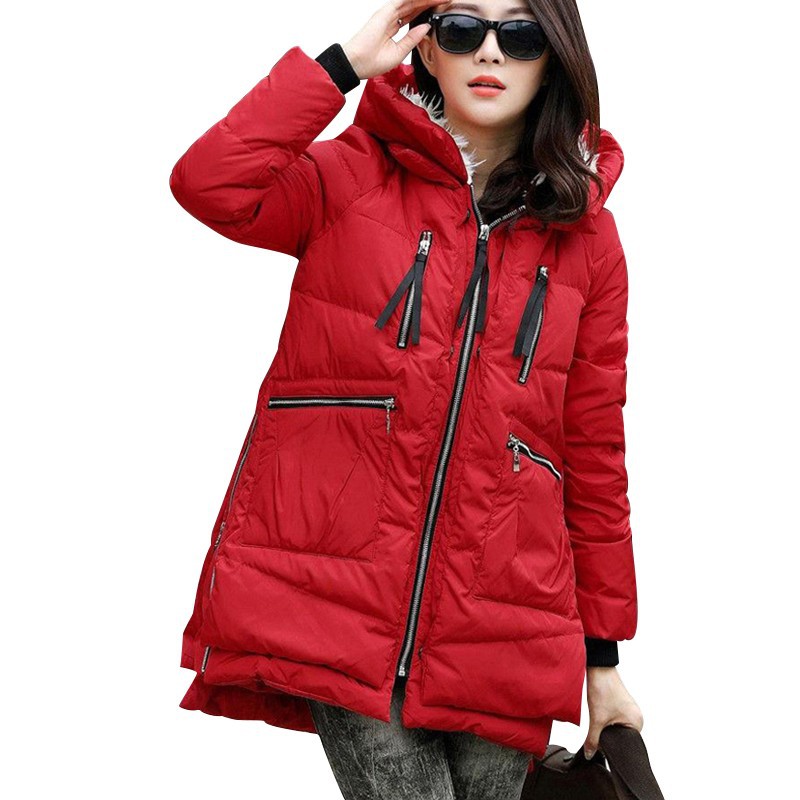 Winter Jacket Women Brand New European Style Fashion Loose Coat Female Plus Size Long Sleeve Hoodies Padded Coat YCWY900 (4)