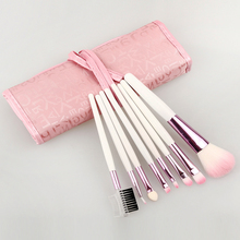 High Quality Professional 8pcs Portable Makeup Brushes Beauty Kit Make Up Cosmetic Tools with Pink Folding