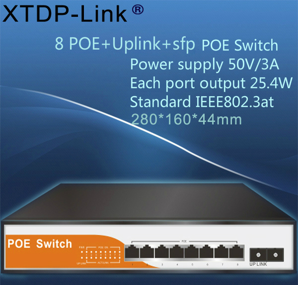 Free shipping 8 port POE switch fiber port for all...