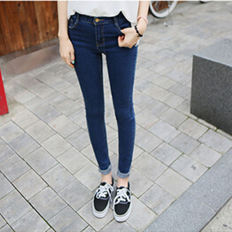 Image of Autumn Women High Waist Jeans Casual Denim Skinny Plus Size Pencil Pants casual tight slim female trousers free shipping,JJ1039