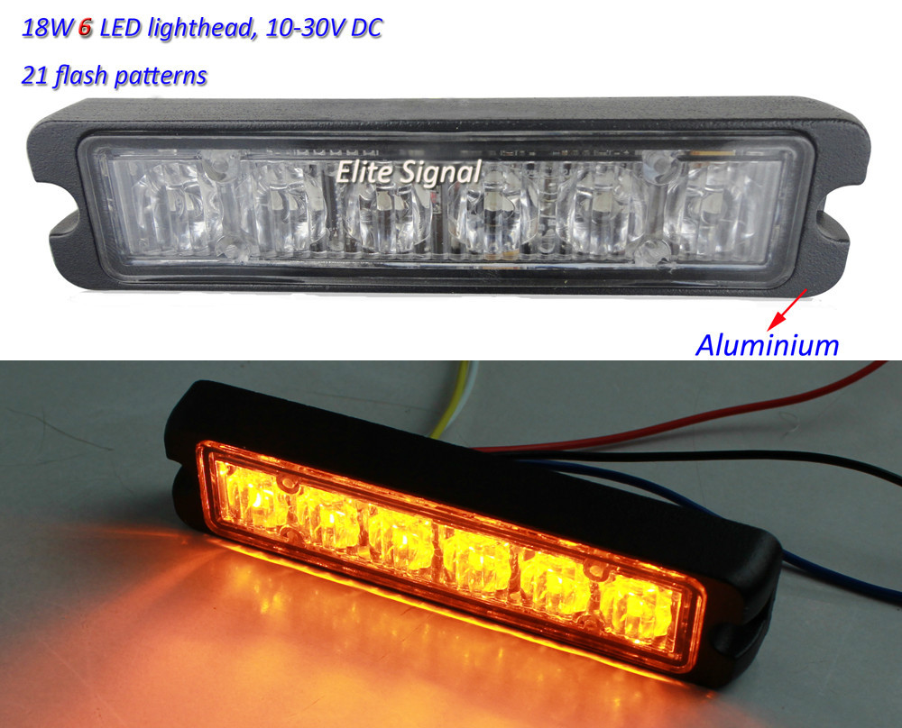 2 . ! 18 W    strobelight, 6     head, 21 flash-, Multivolt 10 - 30 V DC