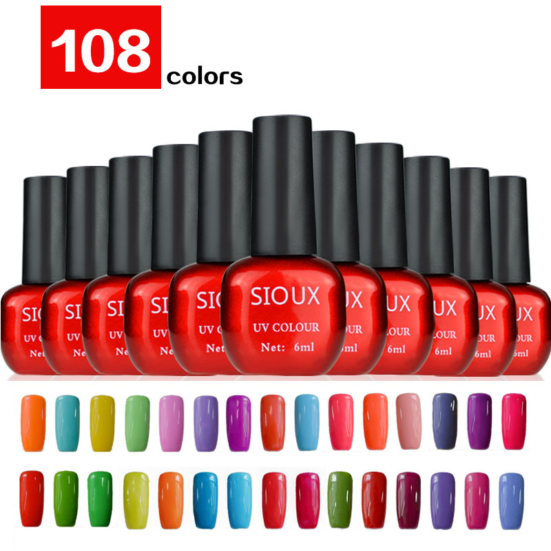 Image of UV Nail Gel Polish UV&LED Shining Colorful 108 Colors 6ml Long lasting soak off Varnish cheap Manicure SIOUX