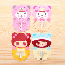 HD Cute cartoon magic hooks Strong absorption wall stick metope hook hook in the kitchen reusable