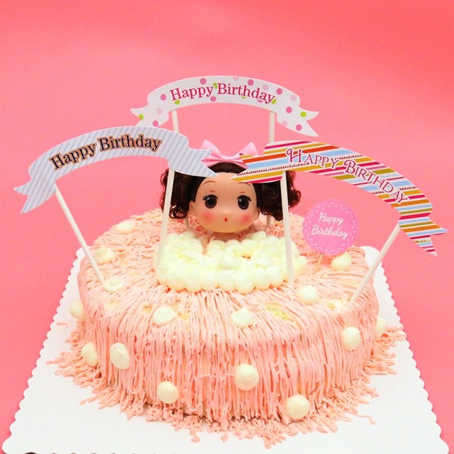 5pcs/lot happy birthday cake decoration card Cupcake ...