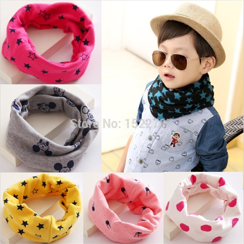 2016 Fashion baby girl scarf O ring child neck scarves Spring Winter kids boys bib Star pattern children collar New Year gifts