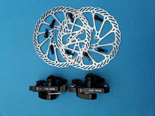 160 disc braker set made of high quality al-alloy and TUV certified 2disc and 2 disc braker Lining friction 0.4