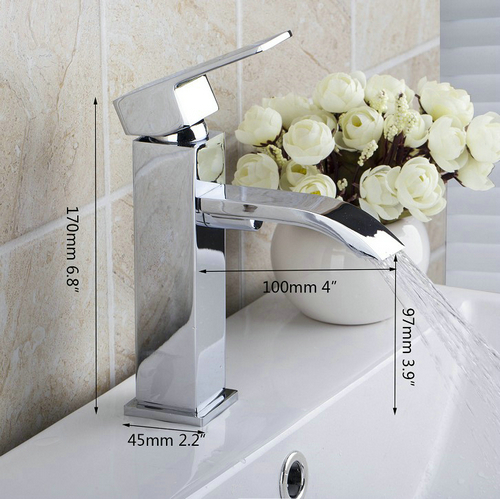 Short Brand Waterfall Basin Sink 8352 Deck Mounted Good Quality Bathroom Chrome Mixer Tap Faucet