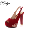 Hot sale Big size 30 50 Fashion sweet style women shoes Ultra high with solid Peep