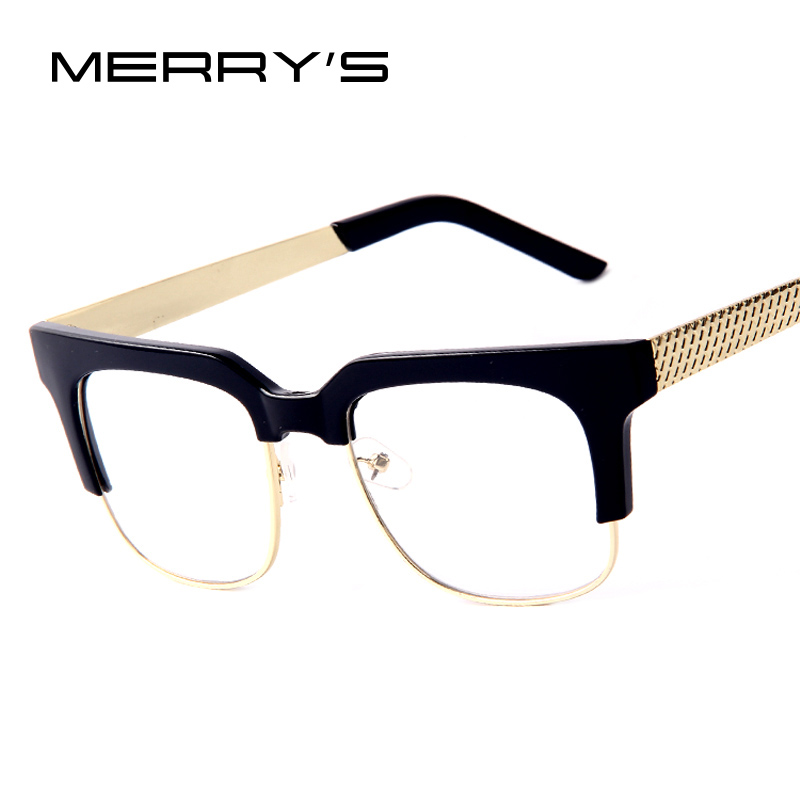 2016 New Fashion Optical Men Big Frame Glasses Gold Metal ...