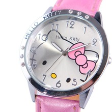 Mix Color Cute Cartoon Watch Hello Kitty Watches Woman Children kids Wrist Watch Christmas Gift For