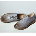 New Women Loafers Shoes Casual Flats Round Toe Lace Up Moccasins Autumn Women Oxford Shoes huarche