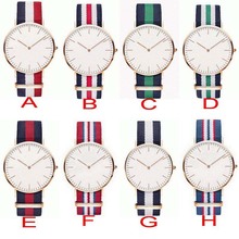 Free Shipping Luxury Leather Nylon Strap Military Sport Quartz Watch Women Men Wrist watch Clock 1201603101