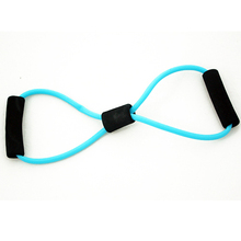 Hot 2015 New Resistance Training Bands Rope Tube Workout Exercise for Yoga 8 Type Fashion Body