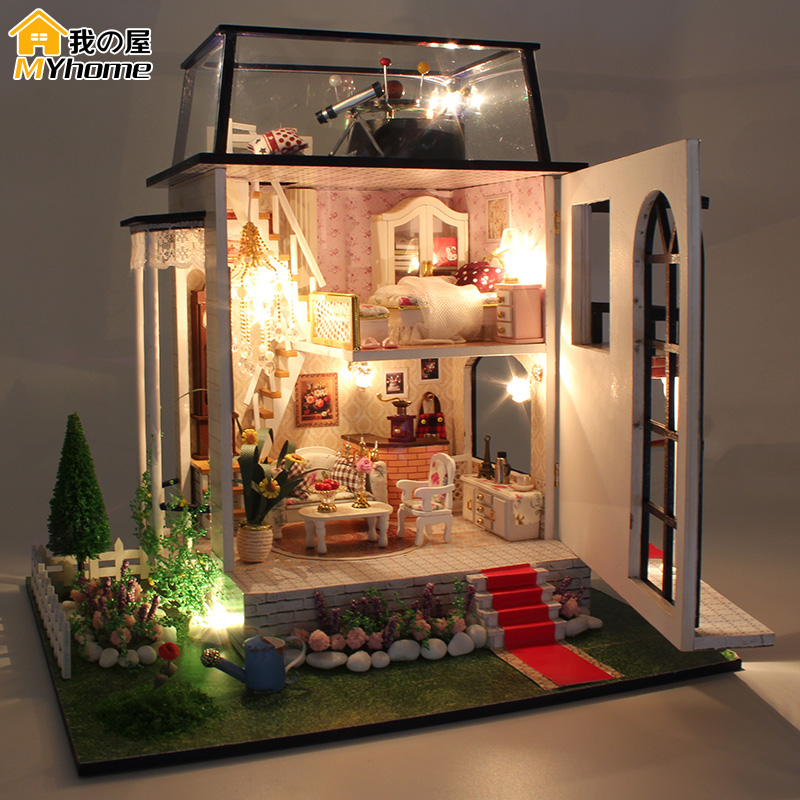 Buy Diy Doll House Miniature Wooden Building Model