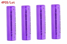 High quality!!!4 PCS Li-ion 4500mAh 3.7V Rechargeable Battery 18650 for LED Torch Flashlight  Free shipping