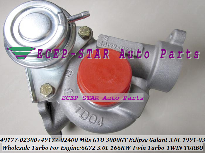 TURBO TD04 49177-02300 49177-02400 Turbocharger For MITSUBISHI GTO 3000GT Eclipse Galant 3.0L 1991-2003 6G72 166KW (1)