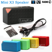 Mini Speaker X3 Bluetooth Speaker Portable Wireless Handsfree TF FM Radio Built in Mic MP3 Subwoofer with Detachable Battery