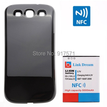 Black Link Dream High Quality 5000mAh Mobile Phone Battery with NFC Cover Back Door for Samsung