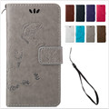 Top Quality Retro Leather Flower Butterfly Printing case for Samsung Galaxy S5 i9600 Stand Wallet Card