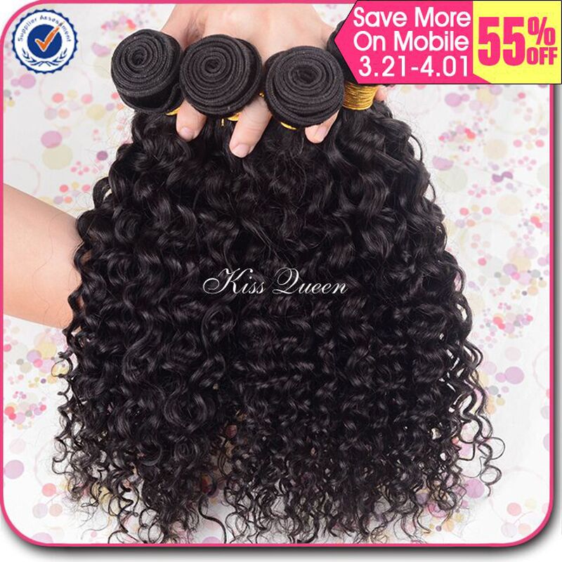 Image of 6A Malaysian curly hair 4pcs/lot malaysian virgin hair water wave kinky curly virgin hair 8-28" remy human hair weave no shed