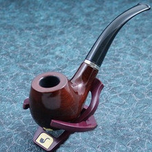 High Quality 1pcs Solid Wooden Smoking Pipe Tobacco Cigarette Cigar Smoking Pipes With Holster And Pipe Rack Men’s Gift
