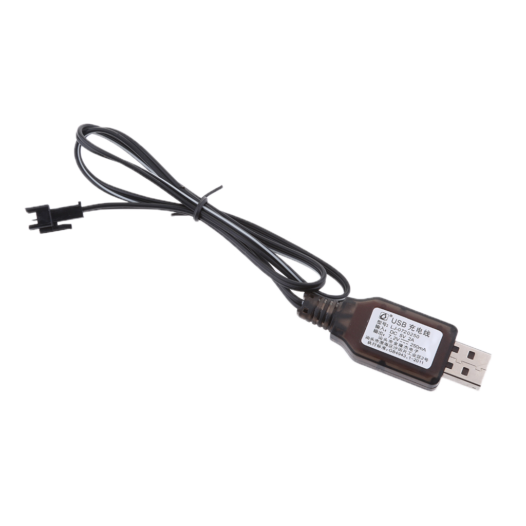 Кабель для зарядки USB/SM 2 конт. (разъем), 7,2 В, для батарей NI-MH/NI-Cd,  для радиоуправляемых моделей машин, дронов, квадрокоптеров