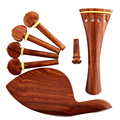 Italy Christina High Quality Rose Wood violin tailpiece and pegs violin accessories string button tailpiece full