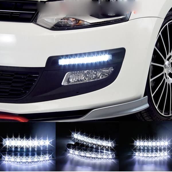 Image of Free Shipping New Car styling 1Pcs Universal Car Daytime Running Lights 8 LED DRL Daylight Kit Super White 12V 12W DC Head Lamp