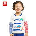 baby boys t shirt false two shirt striped sleeve patchwork design bottoming shirt toddler boys clothing