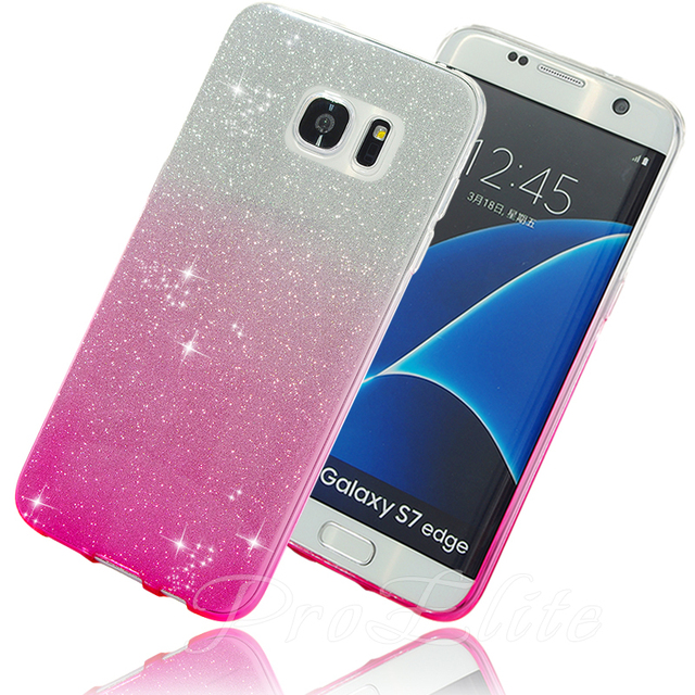 Для Galaxy S7 Edge Case Яркий Блеск Bling Сверкающих Мягкая ТПУ Градиент Цвета назад Silicone Case for Samsung Galaxy S7 A3 A5 2016 J5 J7