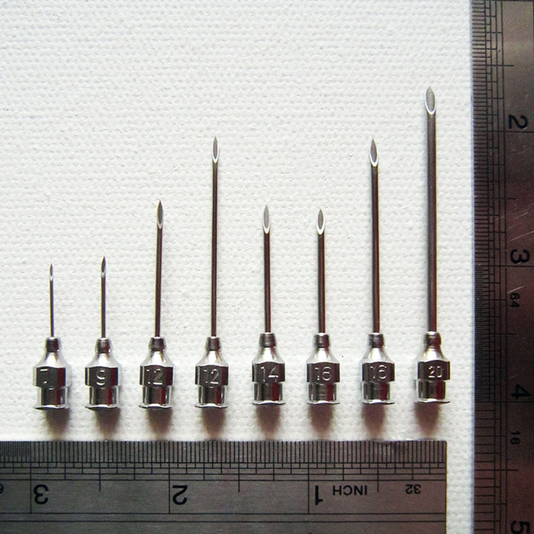 10pcs Stainless Steel Syringe Needle Livestock Chicken Sheep Hog Cattle