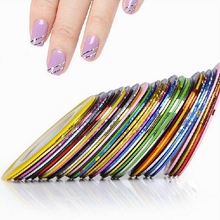 31Pcs Mixed Colorful Beauty Rolls Striping Decals Foil Tips Tape Line DIY Design Nail Art Stickers